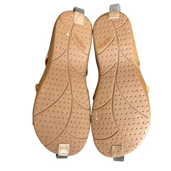 Taos Prize Leather Sandals Women’s Size 6 Tan 3 Strap Comfort - Picture 12 of 13